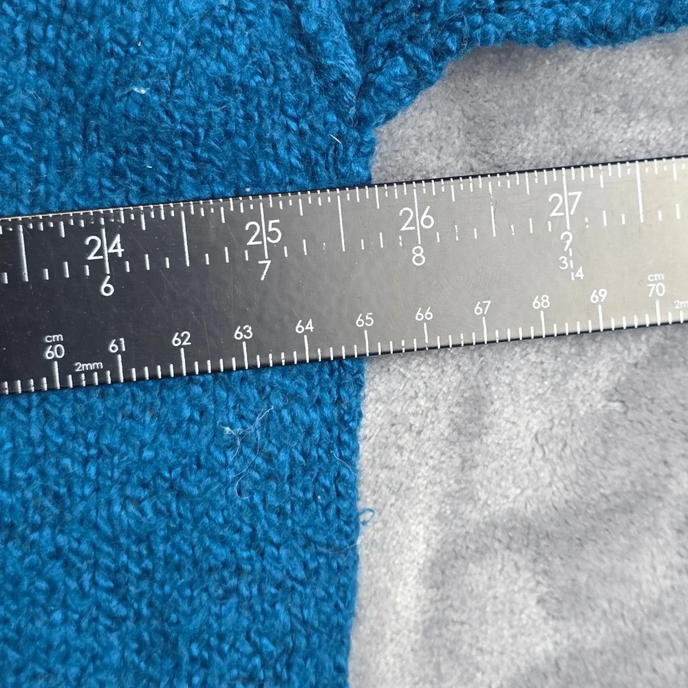 Free People Sweater Womens Small Teal Blue V-Neck‎ High Low Oversized Knit Top
